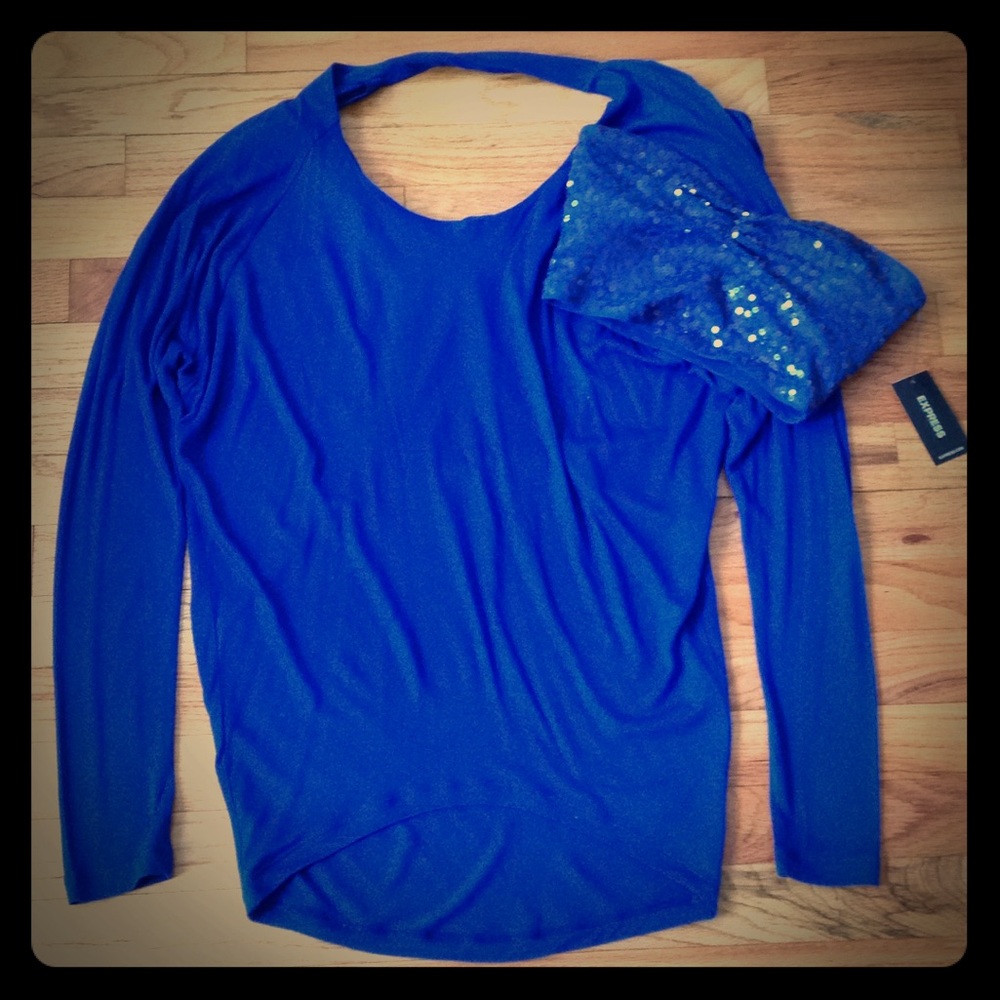 NWT!! Express Blue Tunic Shirt w/ Bandeau Size XS